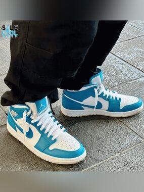 * NEW Nike Air Jordan 1 AJ1 Mid Aquatone GS Youth shoes DQ8423-400 5Y